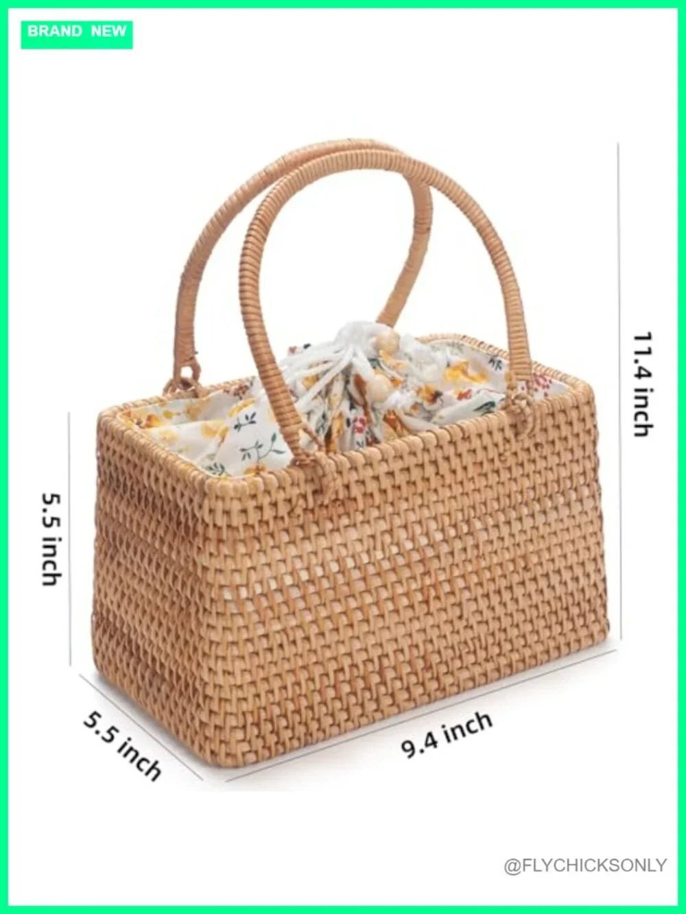 Small Rattan Handbag Wicker Basket Purse Handwoven Summer Beach Bag Travel